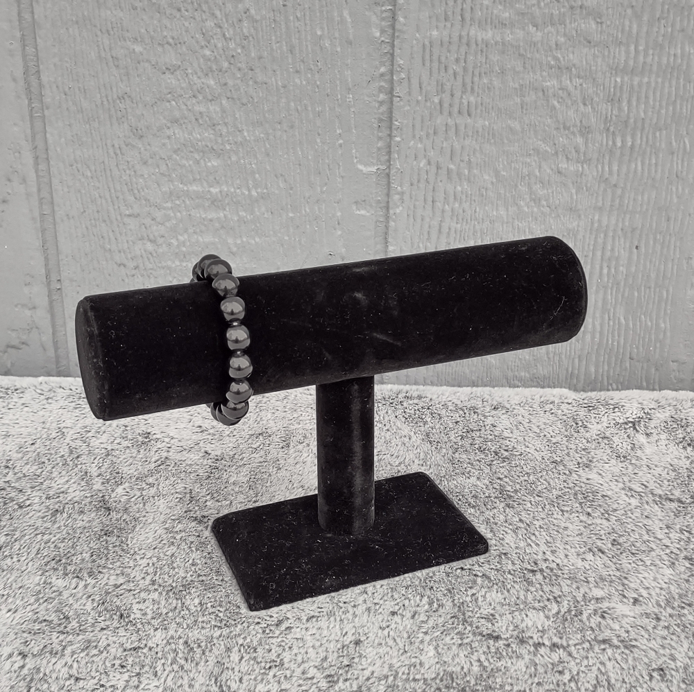 Chunky Shiny Black Beaded Bracelet‎
